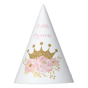 Chapéu De Festa Princesa Dourada Blush Garota de Aniversário Flor