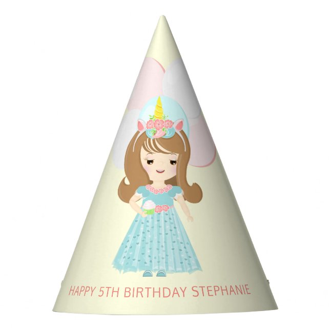 Chapéu De Festa Princesa Unicorn (Frente)