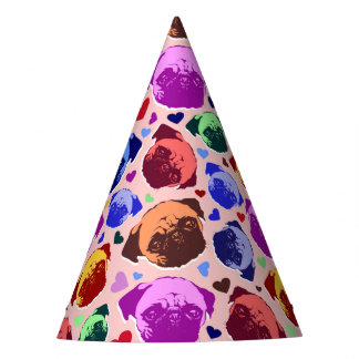 Chapéu De Festa Pug Puppy Dog PopArt Retro Style
