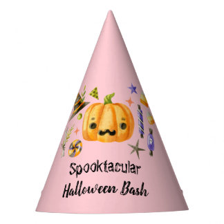 Chapéu De Festa Pumpkin Spooktacular Festa de Halloween Bash, Rosa