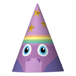 Chapéu De Festa Purple Rainbow Unicorn Face Figurume Party Hat