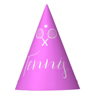 Chapéu De Festa Rackets de tênis e Ball Deep Pink