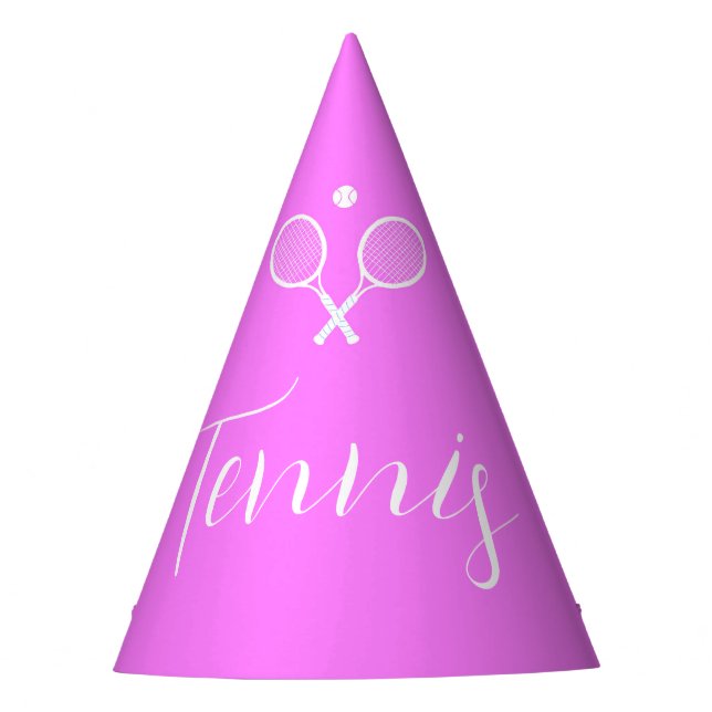 Chapéu De Festa Rackets de tênis e Ball Deep Pink (Frente)