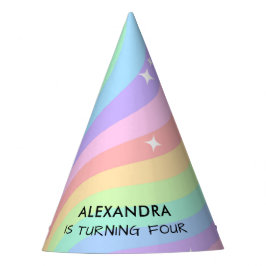 Chapéu De Festa Rainbow 4th Birthday Girl Fourth