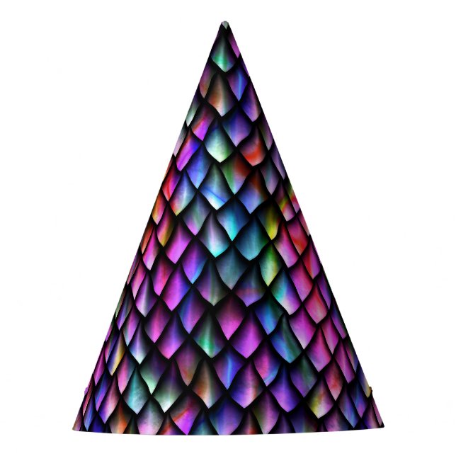 Chapéu De Festa Rainbow Dragon Scales Party Hat (Frente)