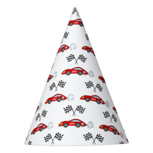 Chapéu De Festa Rápida uma bandeira vermelha de carro de corrida