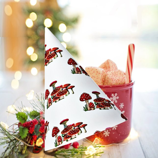 Chapéu De Festa Red Berry Garden Greenery Toadstool Magic Mushroom (Red Berry Garden Greenery Toadstool Magic Mushroom Party Hat)