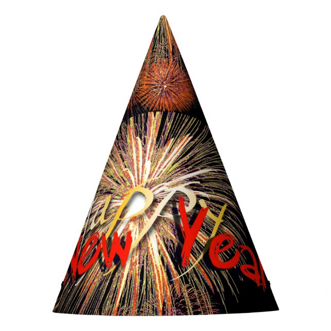 Chapéu De Festa Red Fireworks Party Hat do Feliz ano novo 2025 (Frente)