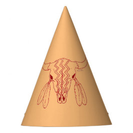 Chapéu De Festa Red Ghost Dance Buffalo linha de bronzeamento de c