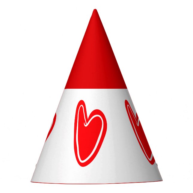 Chapéu De Festa Red Hearts Party Hat (Frente)