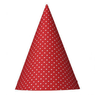 Chapéu De Festa Red Micro White Dots Party Hat