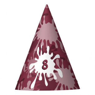 Chapéu De Festa Red Painting Splatter 8º Aniversário