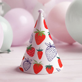 Chapéu De Festa Red Strawberry Berry Birthday
