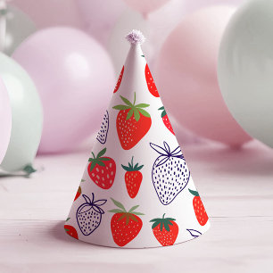 Chapéu De Festa Red Strawberry Berry Birthday
