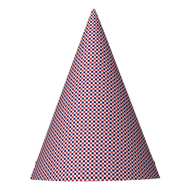 Chapéu De Festa Red,White,Blue Gingham-PAPER HATS (Frente)