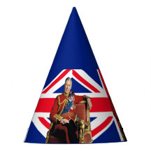 Rei Carlos III com bandeira britânica
