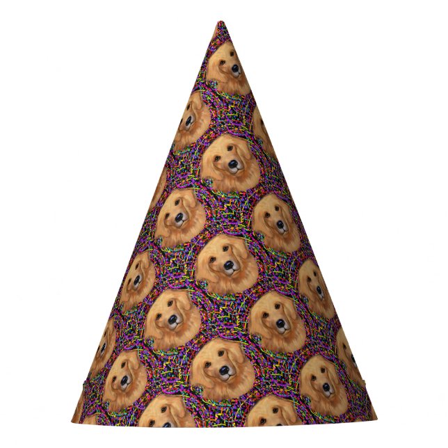 Chapéu De Festa Retriever Dourado (Frente)