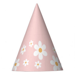 Chapéu De Festa retro daisy groovy, cor-de-rosa