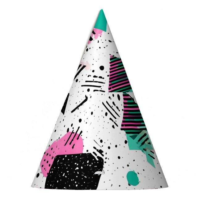 Chapéu De Festa Retro Memphis Geometric Pattern (Esquerda)