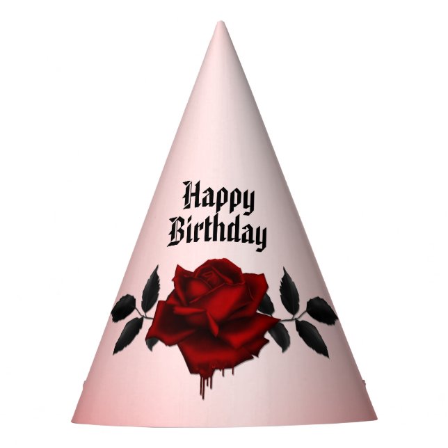 Chapéu De Festa Rosa de Sangue Aniversário (Frente)