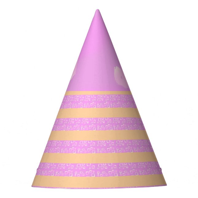 Chapéu De Festa Rosa Geométrico  (Frente)