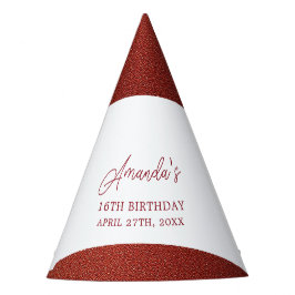 Chapéu De Festa Rosa moderno Dourado de Cobre Glitter Doce 16 Aniv