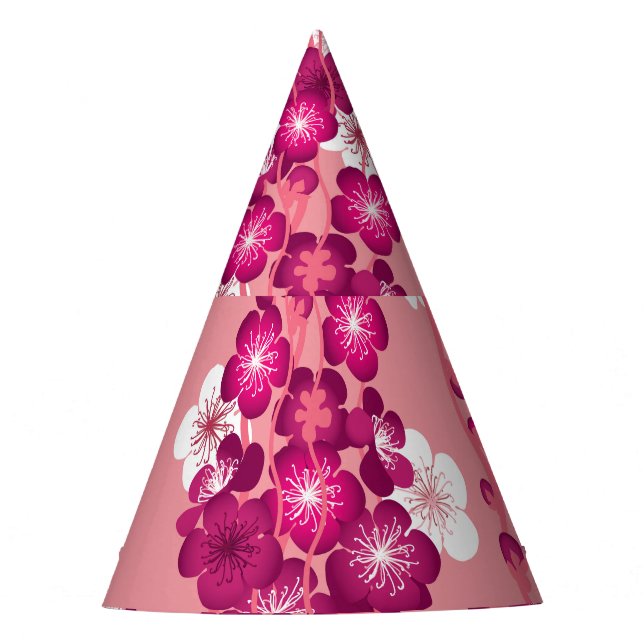 Chapéu De Festa Rosa rosa floresce: fundo sem problemas. (Frente)