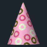 Chapéu De Festa Rosquinha Kid Birthday - Cor-de-rosa<br><div class="desc">Este adorável modelo cor-de-rosa colorido Doughnut First Festa de aniversário é perfeito para uma festa de primeiro aniversario de criança ou um aniversário em qualquer idade! Personalize o texto para tornar essas Rosquinhas suas. O olhar e a sensação modernos é a maneira perfeita de celebrar o seu pequeno que ama...</div>