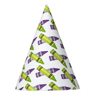 Chapéu De Festa Roxo Verde Abastecimento de Arte Professora