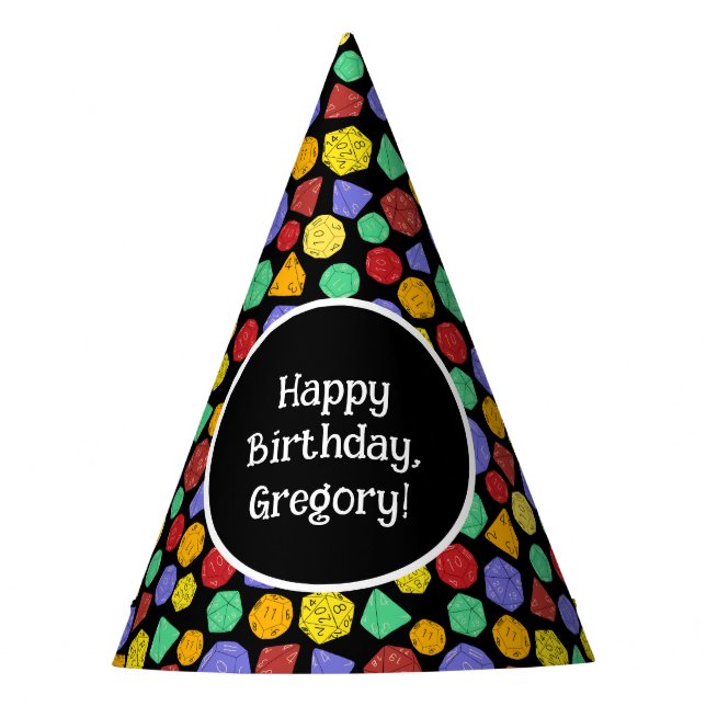 Chapéu De Festa RPG Gaming Dice, Conselho, Jogos Fantásticos, Fest (Frente)