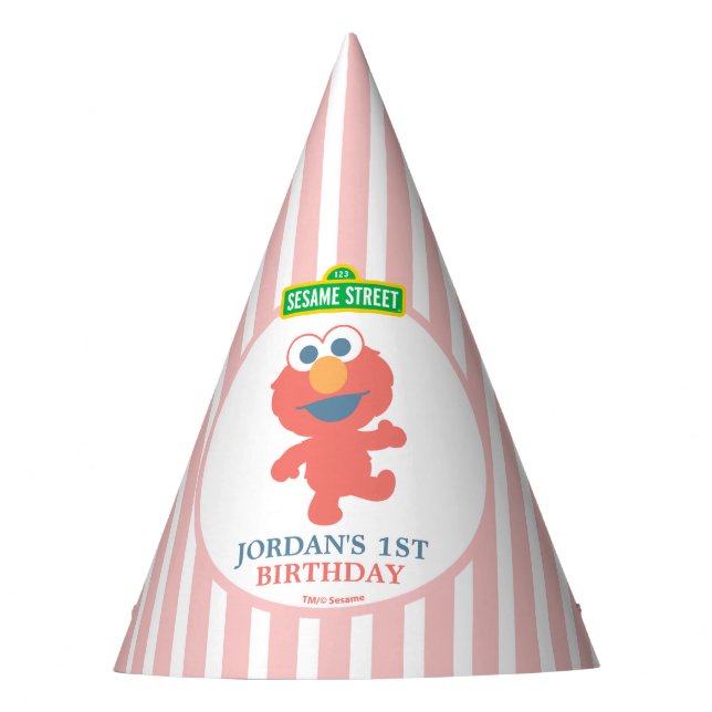 Chapéu De Festa Rua Sésamo | Elmo - Primeira Festa de aniversário (Frente)