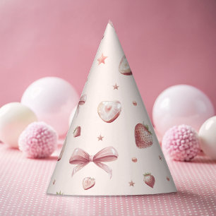 Chapéu De Festa Sabor De Morango Rosa Adorava Coração E Estrelas