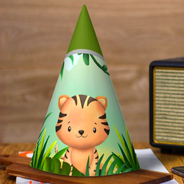 Chapéu De Festa Safari Birthday Tiger (Criador carregado)