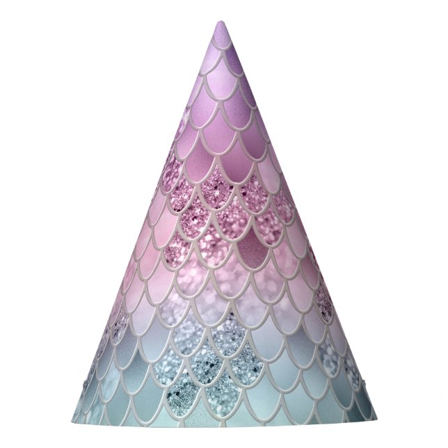 Chapéu De Festa Scales de Sereia com Glitter #2a (Faux Glitter) #s (Frente)