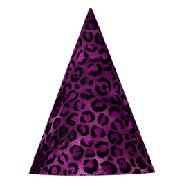Chapéu De Festa Série de Design Leopardo Roxo e Dourado 3