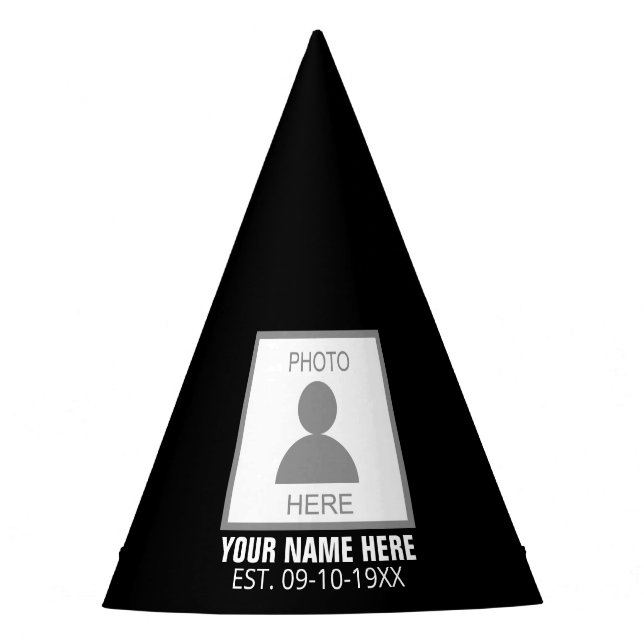 Chapéu De Festa Seu nome e idade da foto aqui (Frente)