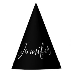 Chapéu De Festa Seu nome Escuro branco legante em preto
