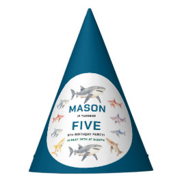 Chapéu De Festa Shark Splash 5th Birthday Party | Cute Ocean Kids