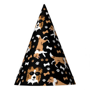 Chapéu De Festa Shetland Sheepdog Shelties Pawprint Patterme Party