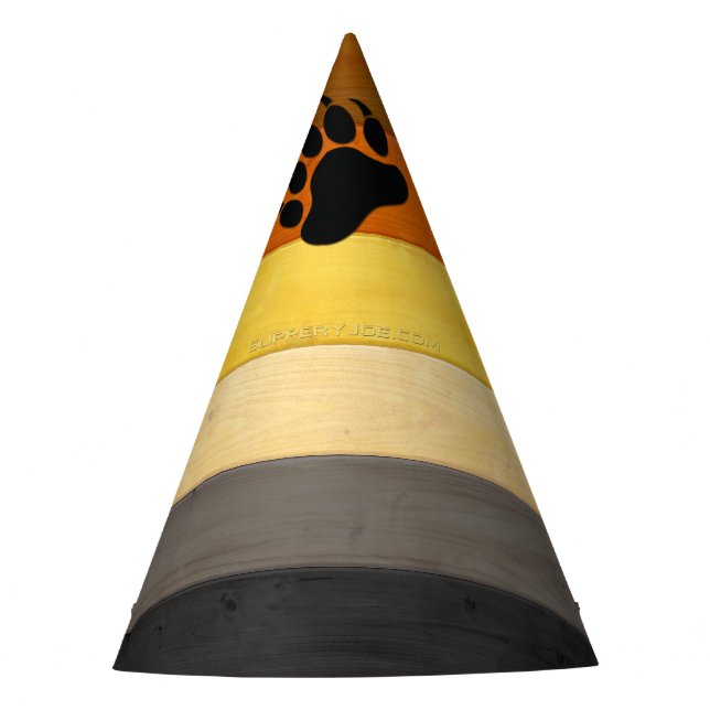 Chapéu De Festa SlipperyJoe's Bear Pride sinaliza textura de madei (Frente)