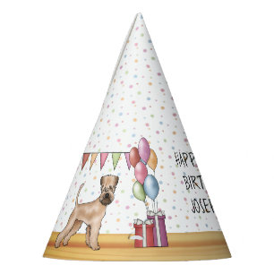 Chapéu De Festa Soft-Coated Wheaten Terrier Pastel Feliz Aniversár