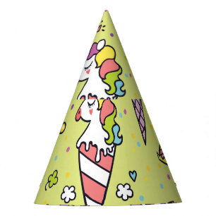 Chapéu De Festa Sorvete pop Cute: Padrão Animal