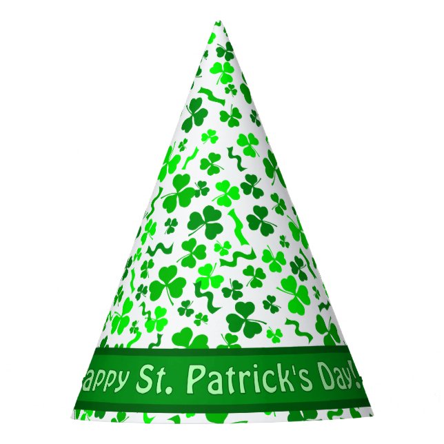 Chapéu De Festa St Patrick's Day Lucky Shamrocks Personalized (Frente)