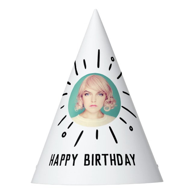 Chapéu De Festa STARBURST | Foto Simples e Chic Personalizada (Frente)