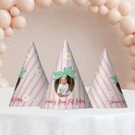 Chapéu De Festa Strawberry First Birthday Party Hat with Photo