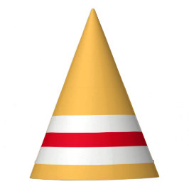 Chapéu De Festa Stripes de Corrida Branca Vermelha Amarelo-Laranja