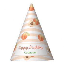Chapéu De Festa Sweet Little Peach Stripes Girl Birthday