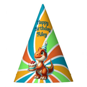Chapéu De Festa T-rex Dinossauro Parecido Personalizado Aniversári