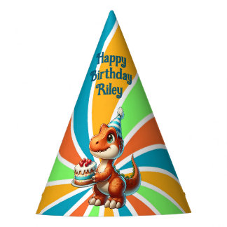 Chapéu De Festa T-rex Dinossauro Parecido Personalizado Aniversári