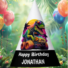 Chapéu De Festa T Rex Monster Truck Feliz Aniversário